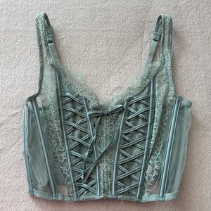 Victorias Secret Dream Angels Unlined Lace-Up Corset Top